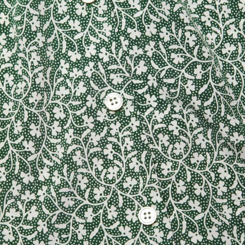 VERONICA BEARD | SZ 4 | Y2K Boho Green Floral Silk Ruched-Sleeve Top Blouse $398 - Picture 9 of 11